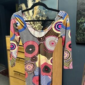 Women's Capella Apparel Patterned Multicolor Dress | Size S